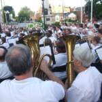 The band members enjoyed playing on such a beautiful evening.