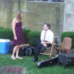 Solists, Brittany Mohney and Daniel Byerly, chat before their performances.